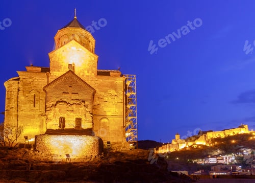 Preview: Scenic View Of The Metekhi Church At Dawn. Tbilisi. Georgia.