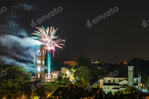 Preview: Explosion Of Colors. Fireworks. Cassacco, Friuli. Italy