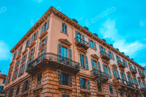 Preview: Residential And Mediterranean Style Building In Vintage Colors