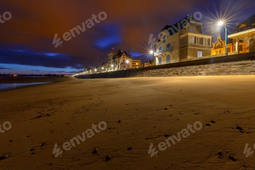 Preview: Saint Malo. The City Embankment At Night.