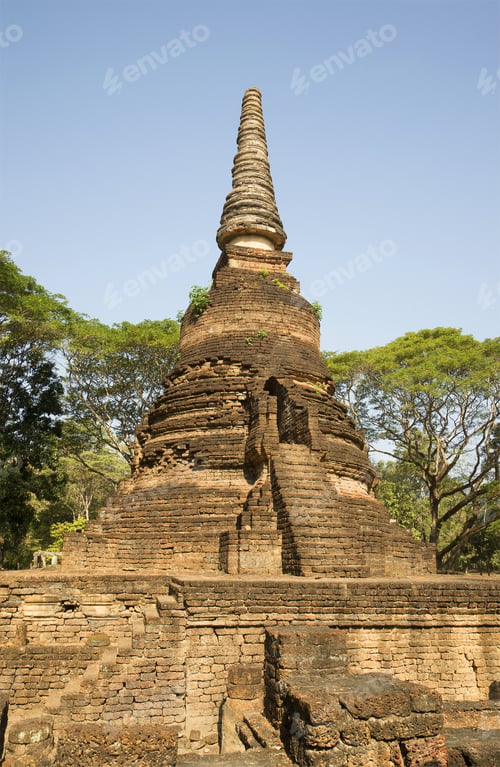 Preview: Ancient Chedi Of Wat Nang Phaya. Si Satchanalai, Thailand