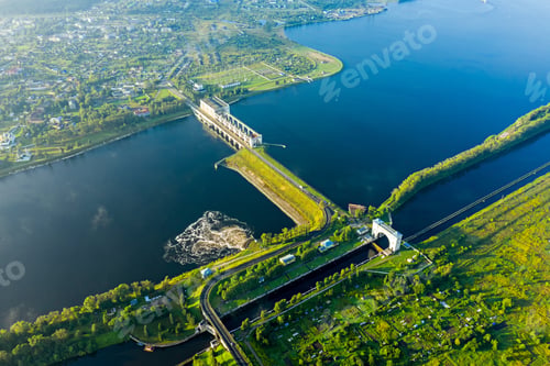 Preview: Uglich, Russia. The Process Of Discharging Water From A Sluice. Uglich Pound Lock. Volga River