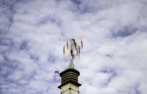 Preview: Tv Antenna On Roof Of House, Construction And Energy
