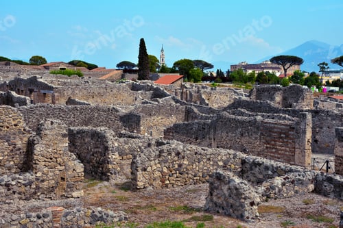 Preview: Ruins Of Ancient Roman City Of Pompeii Italy, Was Destroyed And Buried With Ash After Vesuvius