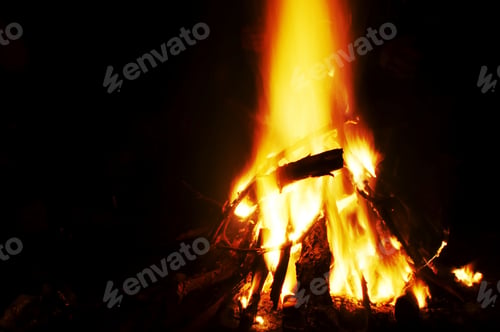 Preview: Fire On Black Background