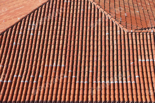 Preview: Terracotta Ceramic Roof Tiles From Above