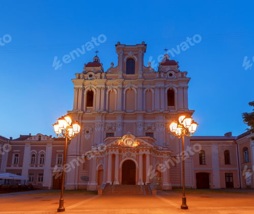 Preview: Vilnius. Catholic Church Of St. Terez At Dawn.