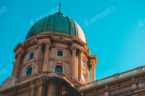 Preview: Detailed View Of Dome Of Royal Palace At Budapest