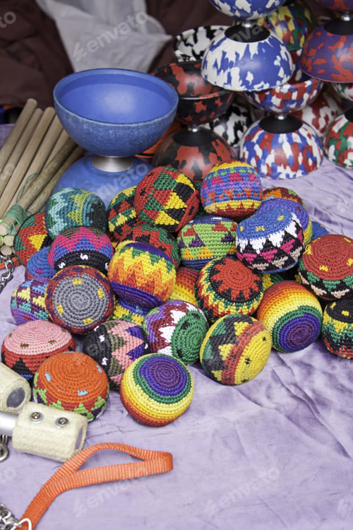 Preview: Objects Of Juggling Selling And Trading Market, Ball And Maces