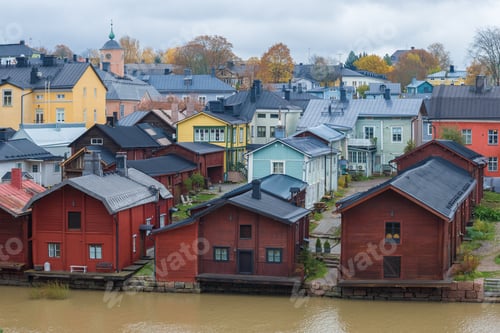 Preview: Old Porvoo On A Cloudy October Day. Finland