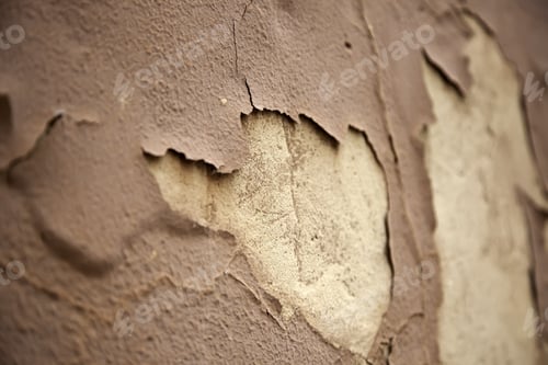 Preview: Peeling Painted Wall, Detail Of Ruin And Abandonment