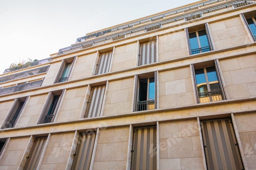 Preview: Modern Marble Facade Of Office Or Apartment Building