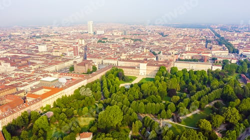 Preview: Turin, Italy. Flight Over The City. Historical Center, Top View, Aerial View