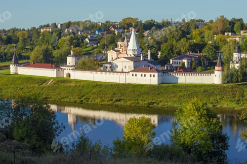 Preview: Staritsky Holy Assumption Monastery Over The Volga River On The August Evening. Tver Region, Russia