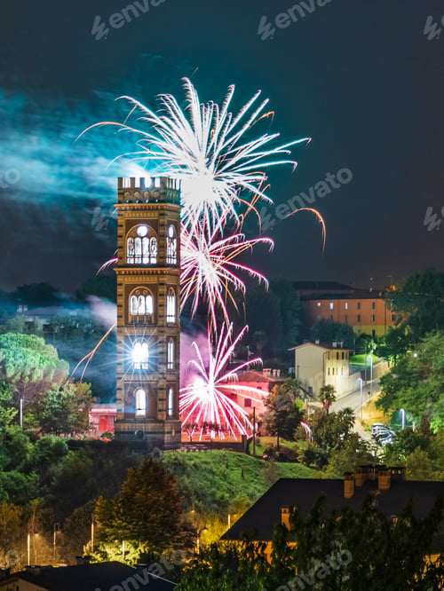 Preview: Explosion Of Colors. Fireworks. Cassacco, Friuli. Italy