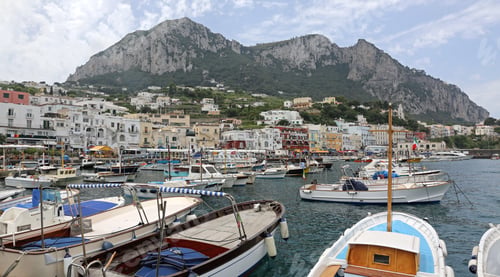Preview: Grand Marina Port And Mountains In Capri Italy