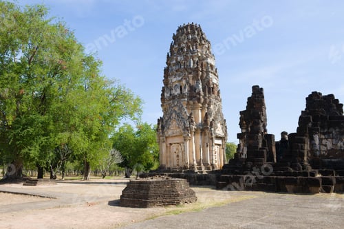 Preview: Khmer Prang On The Ruins Of An Ancient Buddhist Temple Wat Phra Pai Luang. Sukhothai, Thailand