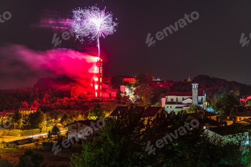 Preview: Explosion Of Colors. Fireworks. Cassacco, Friuli. Italy