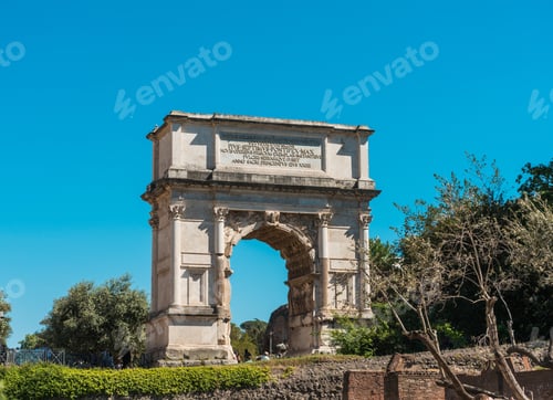 Preview: Arch Of Titus, Rome, Italy, A 1St-Century Ad Triumphal Arch Situated Near The Roman Forum And A