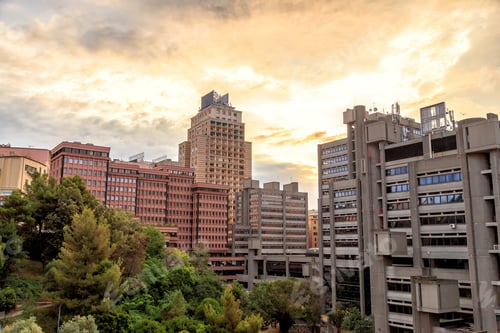 Preview: Genoa, Italy. High-Rise Buildings In The Central Part Of Genoa. Early Morning