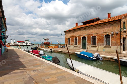Preview: The Island In The Lagoon Near Venice. Famous Tourist Attraction. Famous For Its Colorful Houses And