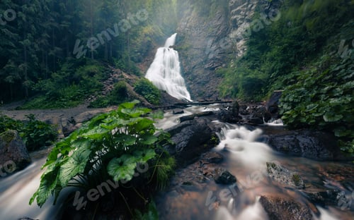 Preview: Fabulous Morning View Of Bride'S Veil / Valul Miresei Waterfall. Misty Summer Csene Of Apuseni