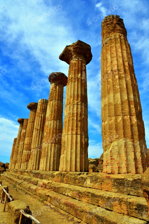 Preview: Park Of The Valley Of The Temples Temple Of Ercole Agrigento Sicily Italy