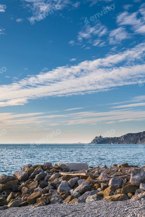 Preview: Winter Sunset Over The Bay Of Portopiccolo Sistiana. Duino. Italy