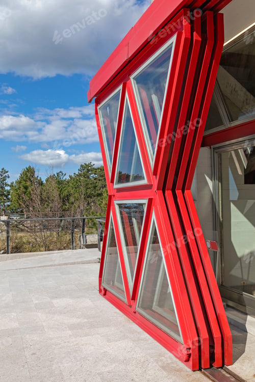 Preview: Triangular Shaped Sliding Doors At Church In Trieste Italy