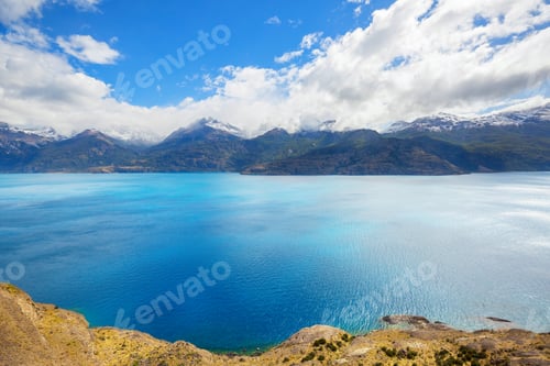 Preview: Beautiful Mountain Landscapes In Patagonia. Mountains Lake In Argentina, South America.