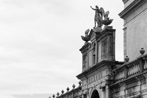 Preview: Architecture. Cemetery. Black And White.