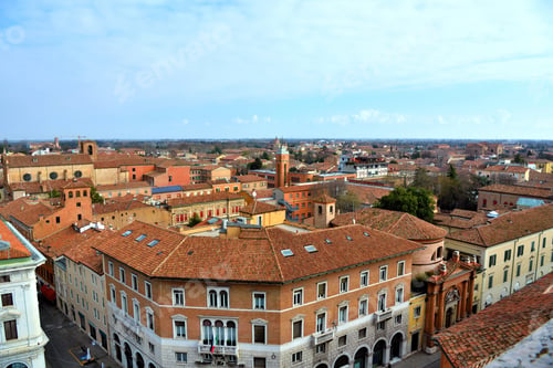 Preview: Panorama Of The Historic Center Seen From The Este Castle Ferrara Italy