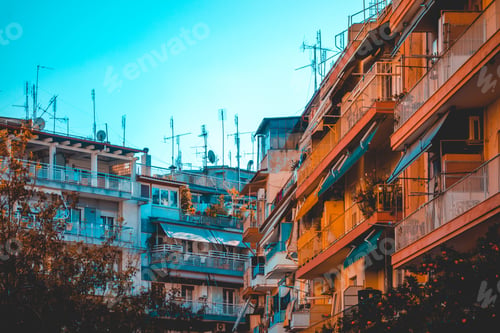 Preview: Beautiful Mediterranean Buildings With Some Tv-Antenna On The Rooftops