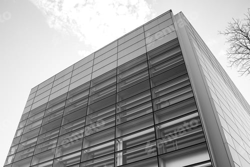 Preview: Modern Building With Crystals In City, Construction And Architecture
