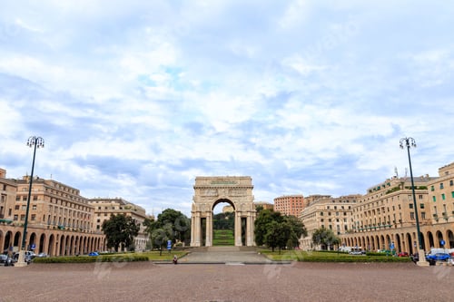 Preview: Italy, Genoa. Arch Of Victory. Text In En: Genoa. The Sons Dead For The Homeland Fighting On The