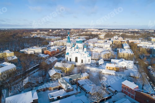 Preview: Intercession Cathedral In The Winter Cityscape. Gatchina, Russia