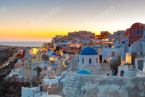 Preview: View Of The Village Oia On The Sunset.