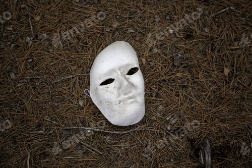 Preview: Scary Mask In Forest, Satanic Ritual, Pagan Tradition, Fear
