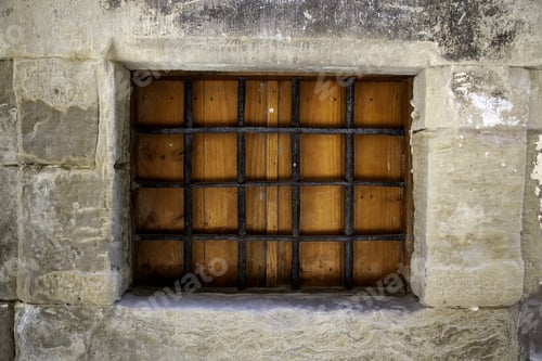 Preview: Window With Rusty Bars, Construction And Architecture