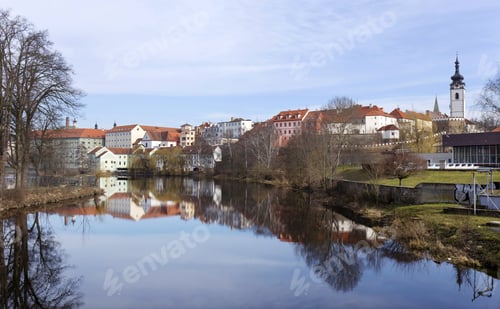Preview: Colorful Royal Medieval Town Pisek Above The River Otava, Czech Republic