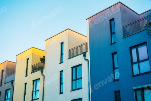 Preview: White And Blue Modern Rowhouses At Berlin