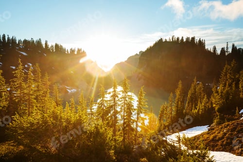 Preview: Serenity Lake In The Mountains In Summer Season. Beautiful Natural Landscapes.