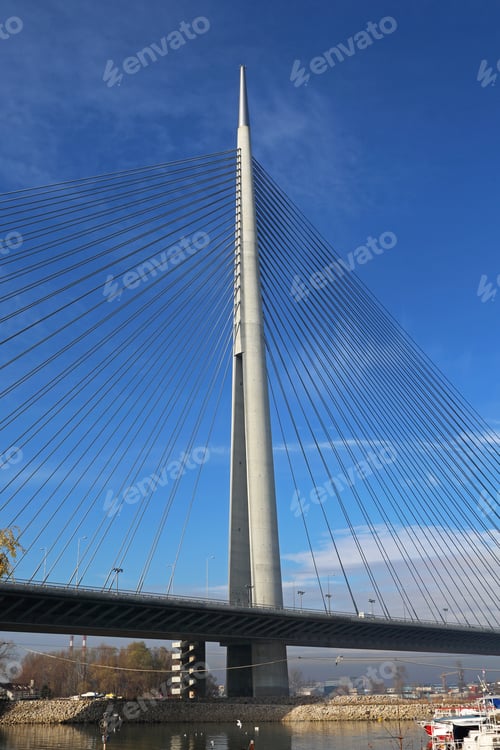 Preview: Pylon With Cables At New Ada Bridge In Belgrade