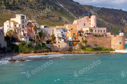 Preview: City Promenade And Beach In Castellammare Del Golfo. Italy. Sicily.