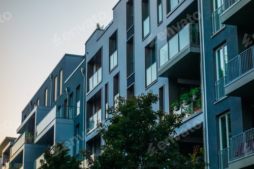 Preview: Darken Colored Apartment Houses In A Row