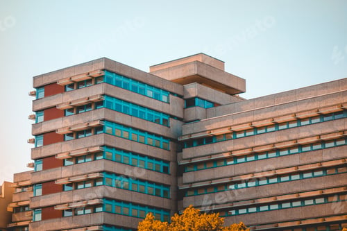 Preview: Typical Office Complex From Exterior View In Warm Sunlight