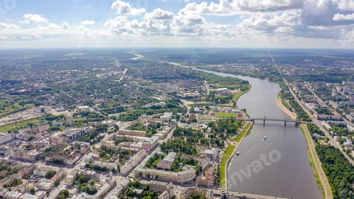 Preview: Tver, Russia. Aerial Panorama Of The City