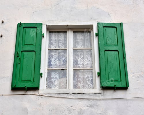Preview: Picturesque Windows In The Historic Center Of Folgaria, Trento, Italy