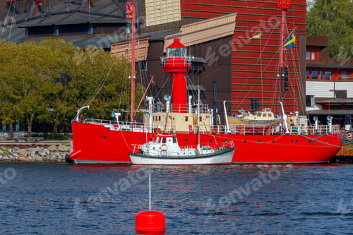 Preview: Ships Along The Quays Of The City Embankment. Stockholm. Sweden.