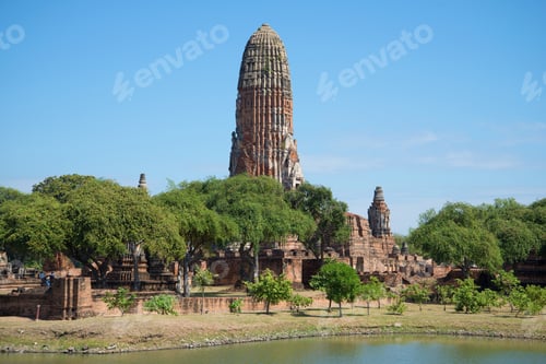 Preview: Ruins Of The Ancient Buddhist Temple Of Wat Phra Ram On A Sunny Afternoon. Ayutthaya, Thailand.